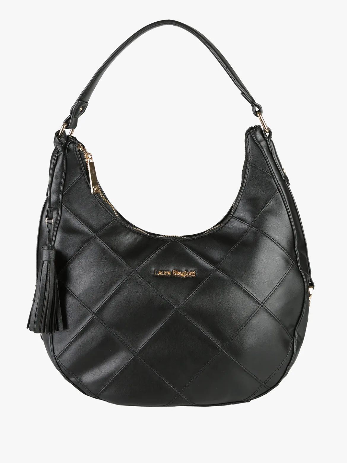Laura Biagiotti Borsa donna hobo con trama a rombi - nero