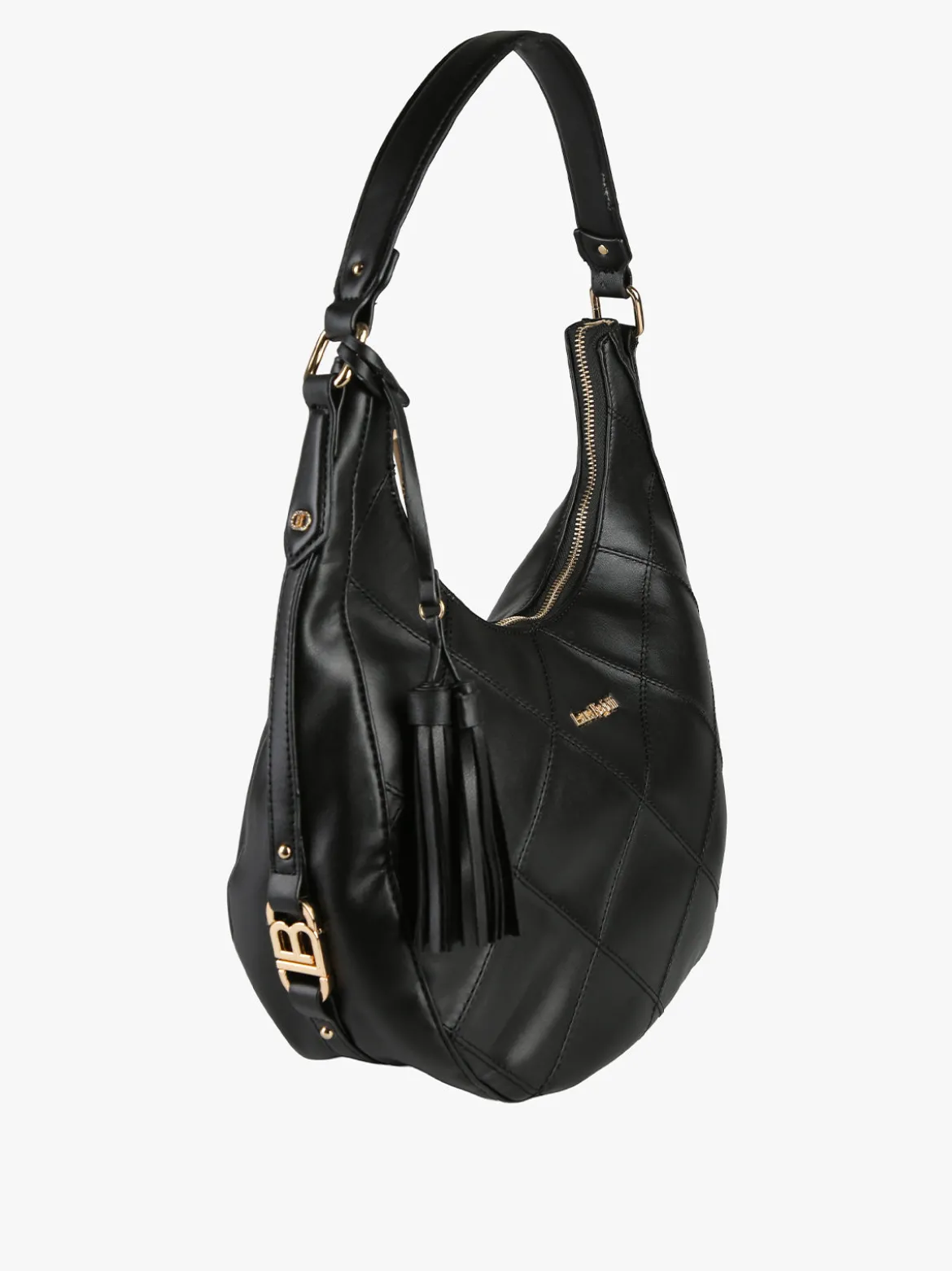 Laura Biagiotti Borsa donna hobo con trama a rombi - nero