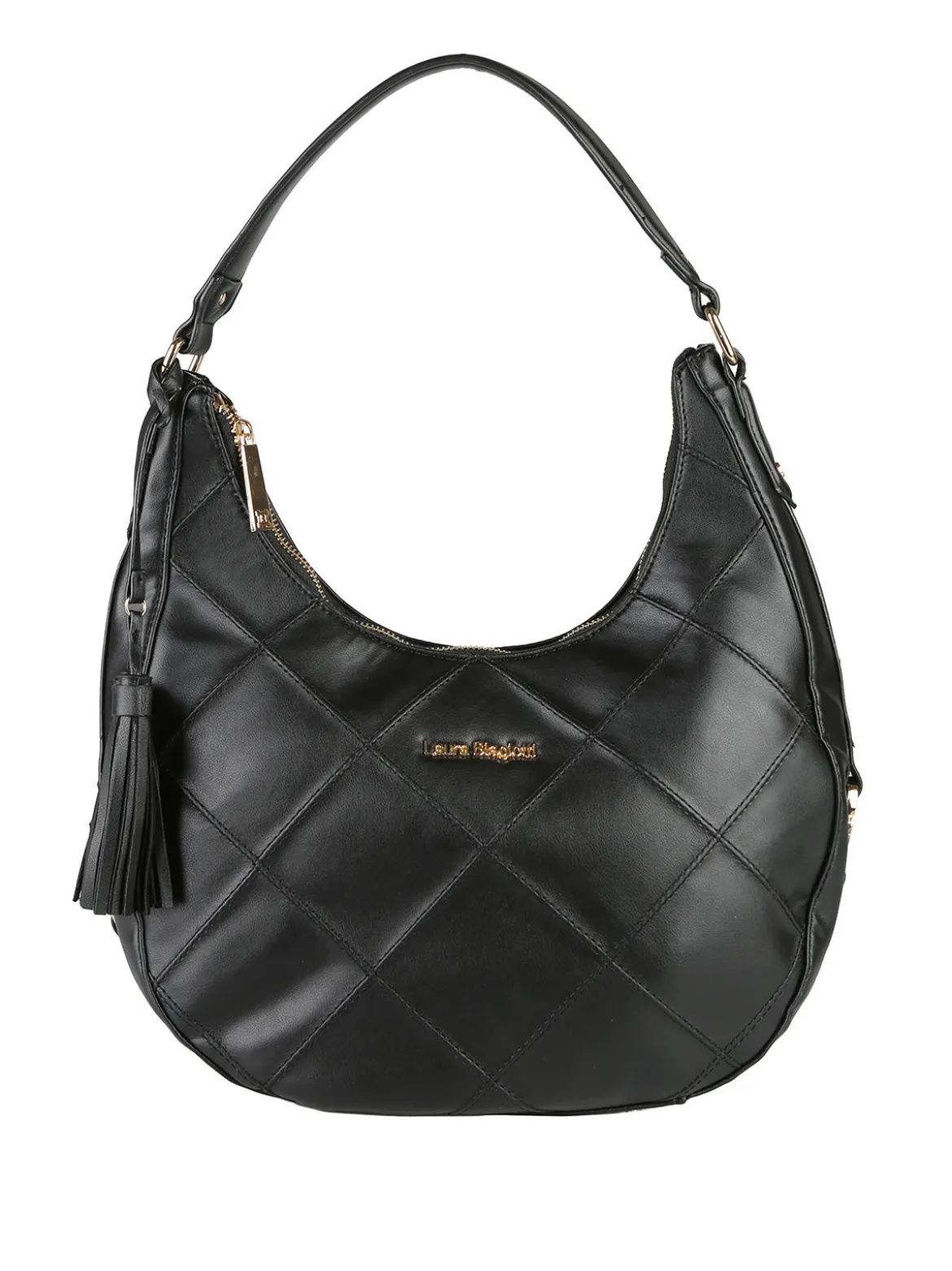 Laura Biagiotti Borsa donna hobo con trama a rombi - nero