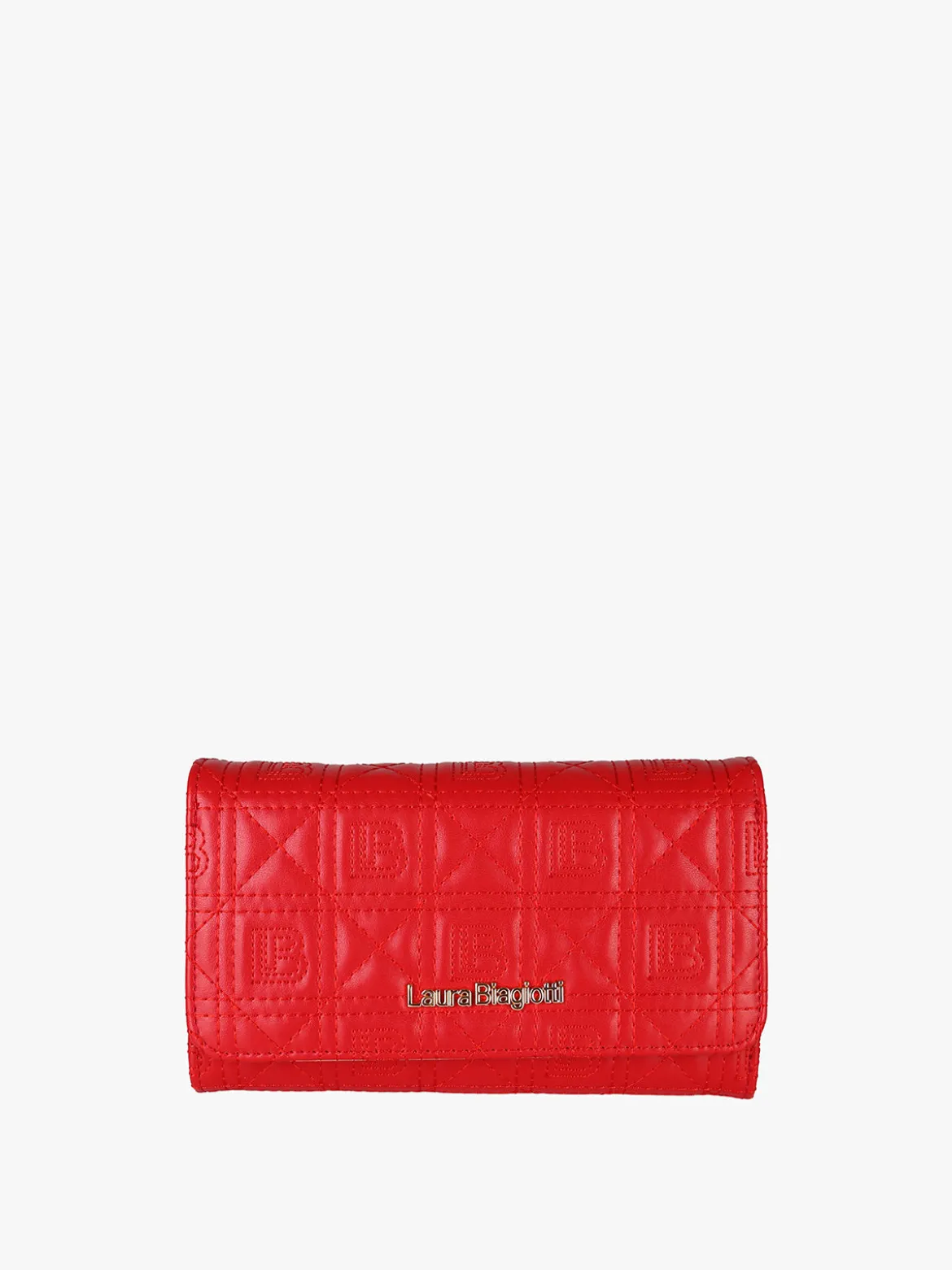 Laura Biagiotti Portafoglio da donna in ecopelle con logo - rosso