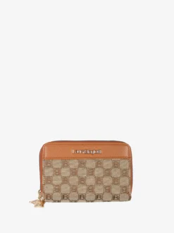 Laura Biagiotti Portafoglio da donna in tessuto con doppia tasca - cuoio