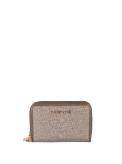 Laura Biagiotti Portafoglio donna con stampe e doppia tasca con zip - taupe
