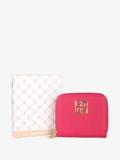 Laura Biagiotti Portafoglio mini da donna zip e logo - fucsia
