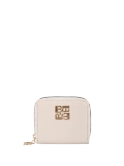 Laura Biagiotti Portafoglio mini da donna zip e logo - sabbia