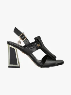 Laura Biagiotti Sandali donna con nappine e tacco a trapezio - nero