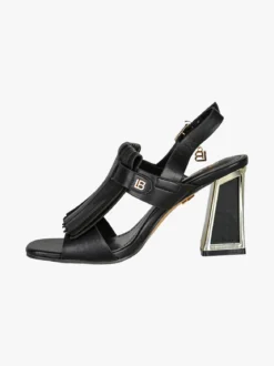 Laura Biagiotti Sandali donna con nappine e tacco a trapezio - nero