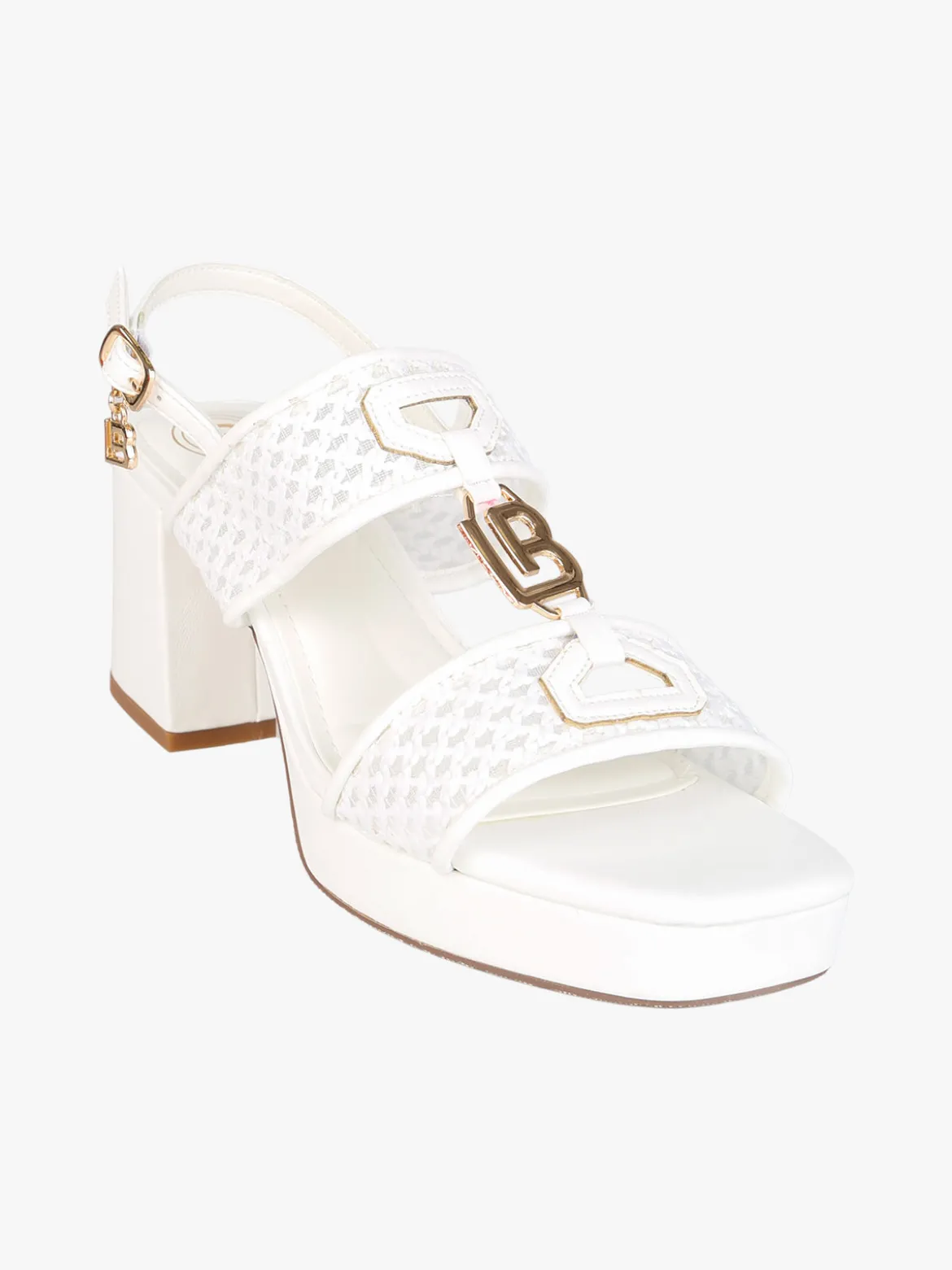 Laura Biagiotti Sandali donna con tacco e plateau - bianco