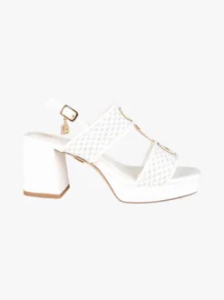 Laura Biagiotti Sandali donna con tacco e plateau - bianco