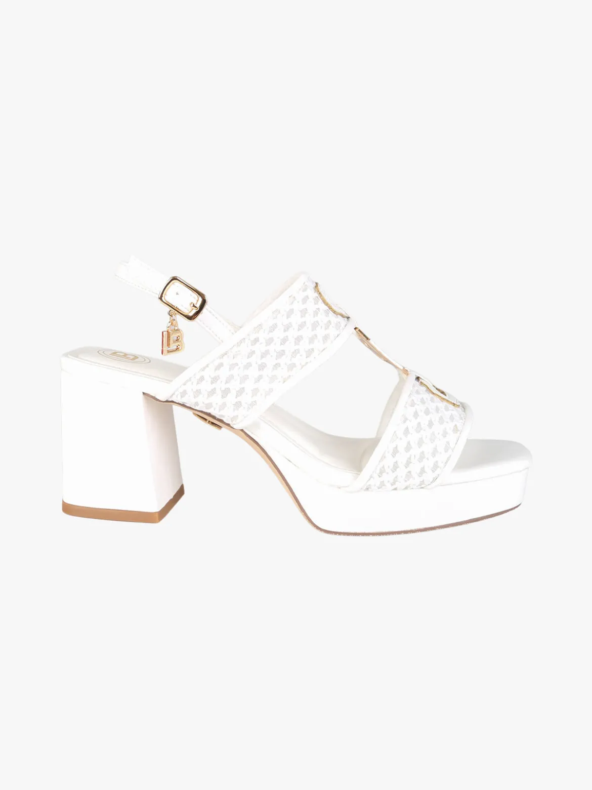 Laura Biagiotti Sandali donna con tacco e plateau - bianco