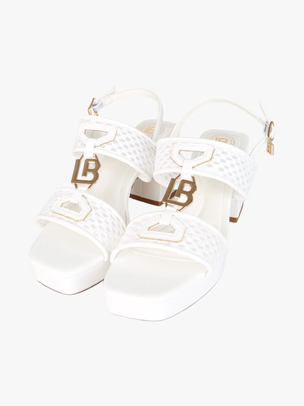 Laura Biagiotti Sandali donna con tacco e plateau - bianco