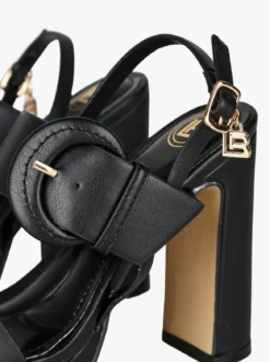 Laura Biagiotti Sandali donna fibbia con tacco e plateau - nero