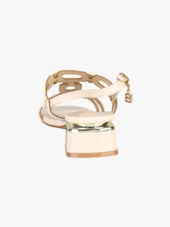 Laura Biagiotti Sandali donna in vernice con tacco basso - beige