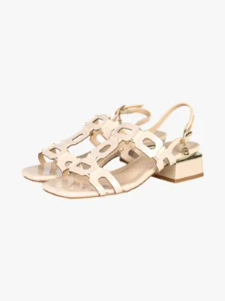 Laura Biagiotti Sandali donna in vernice con tacco basso - beige