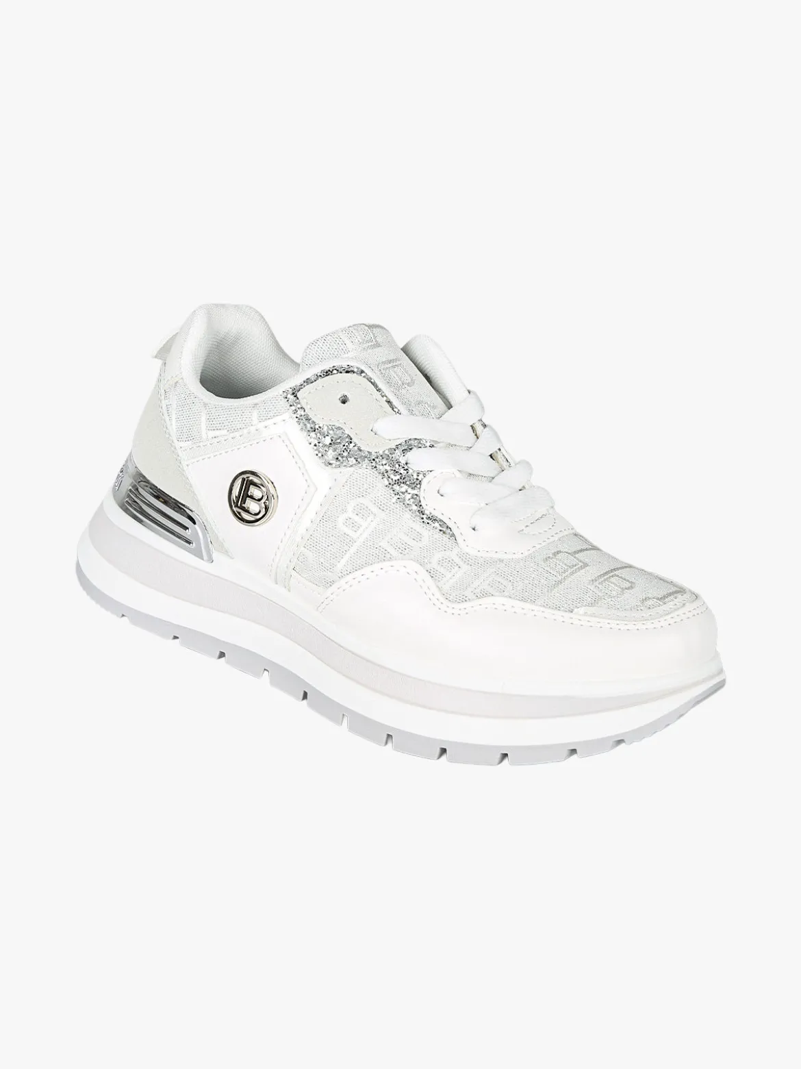 Laura Biagiotti Sneakers da donna con paltform e glitter - bianco