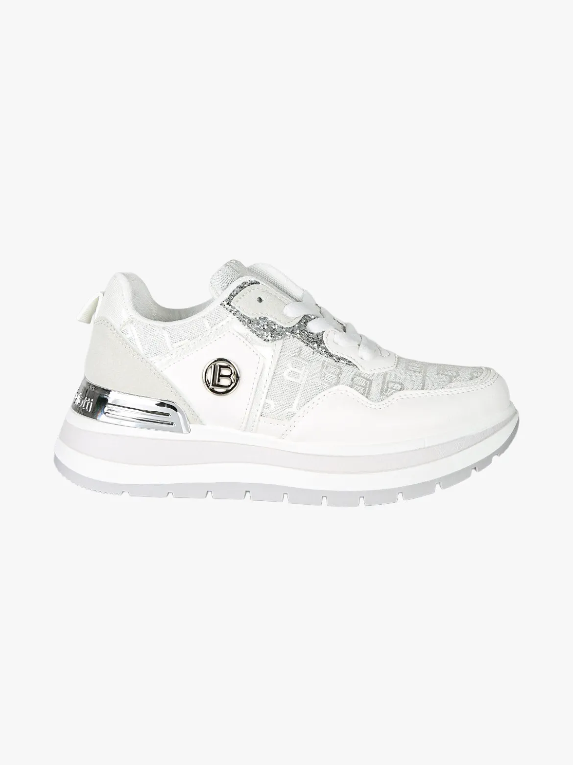 Laura Biagiotti Sneakers da donna con paltform e glitter - bianco