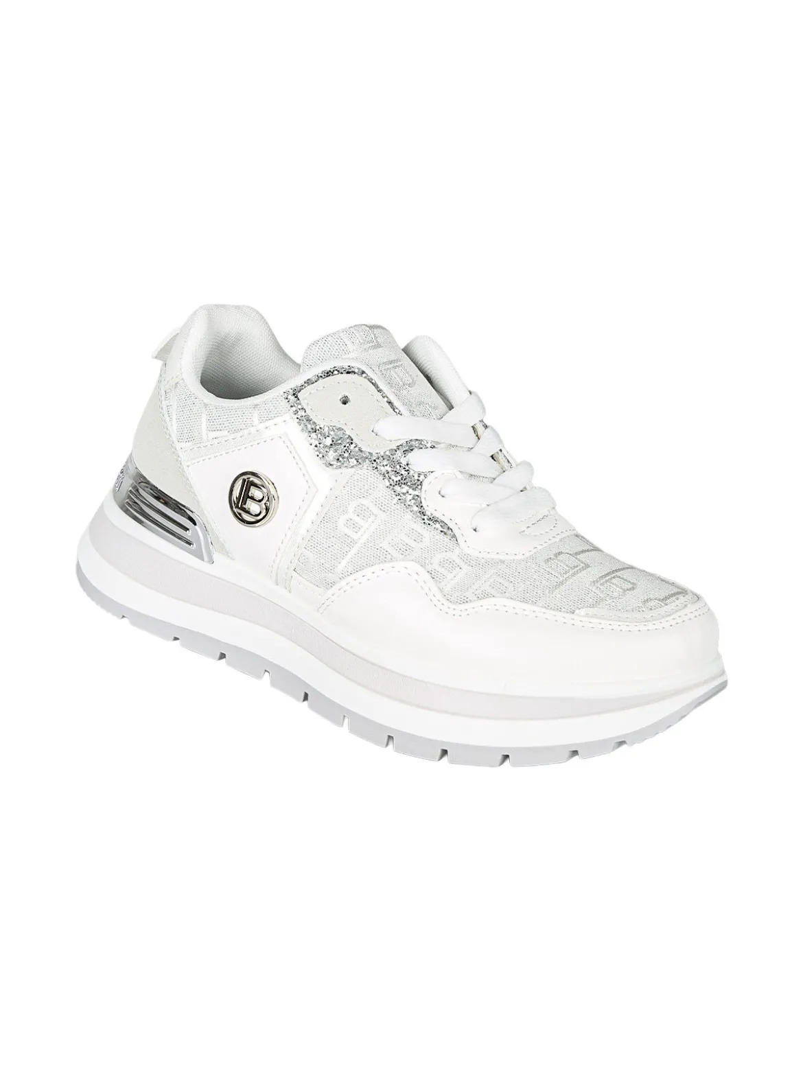 Laura Biagiotti Sneakers da donna con paltform e glitter - bianco
