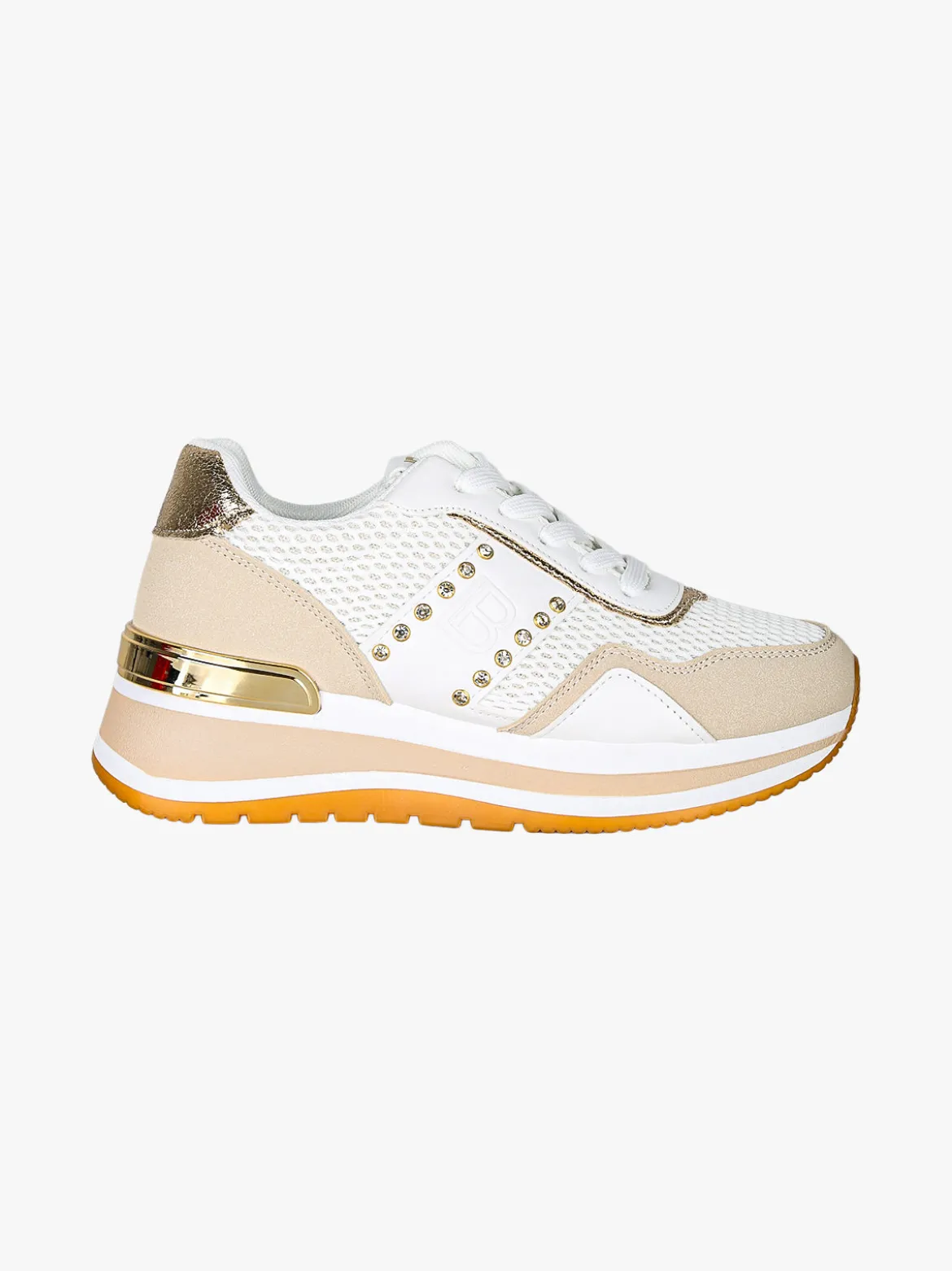 Laura Biagiotti Sneakers donna con paltform e strass - beige