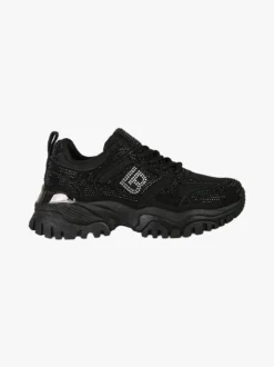 Laura Biagiotti Sneakers donna con strass e suola alta - nero