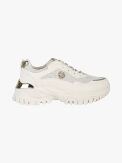 Laura Biagiotti Sneakers donna sportive lurex con suola alta - beige
