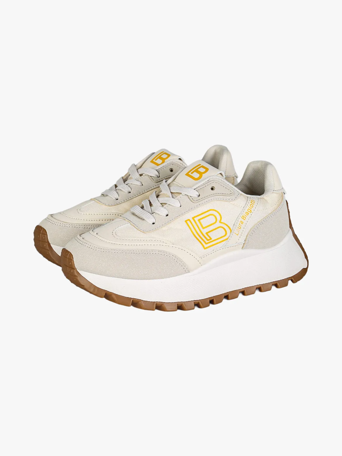 Laura Biagiotti Sneakers donna stringate con platform - beige