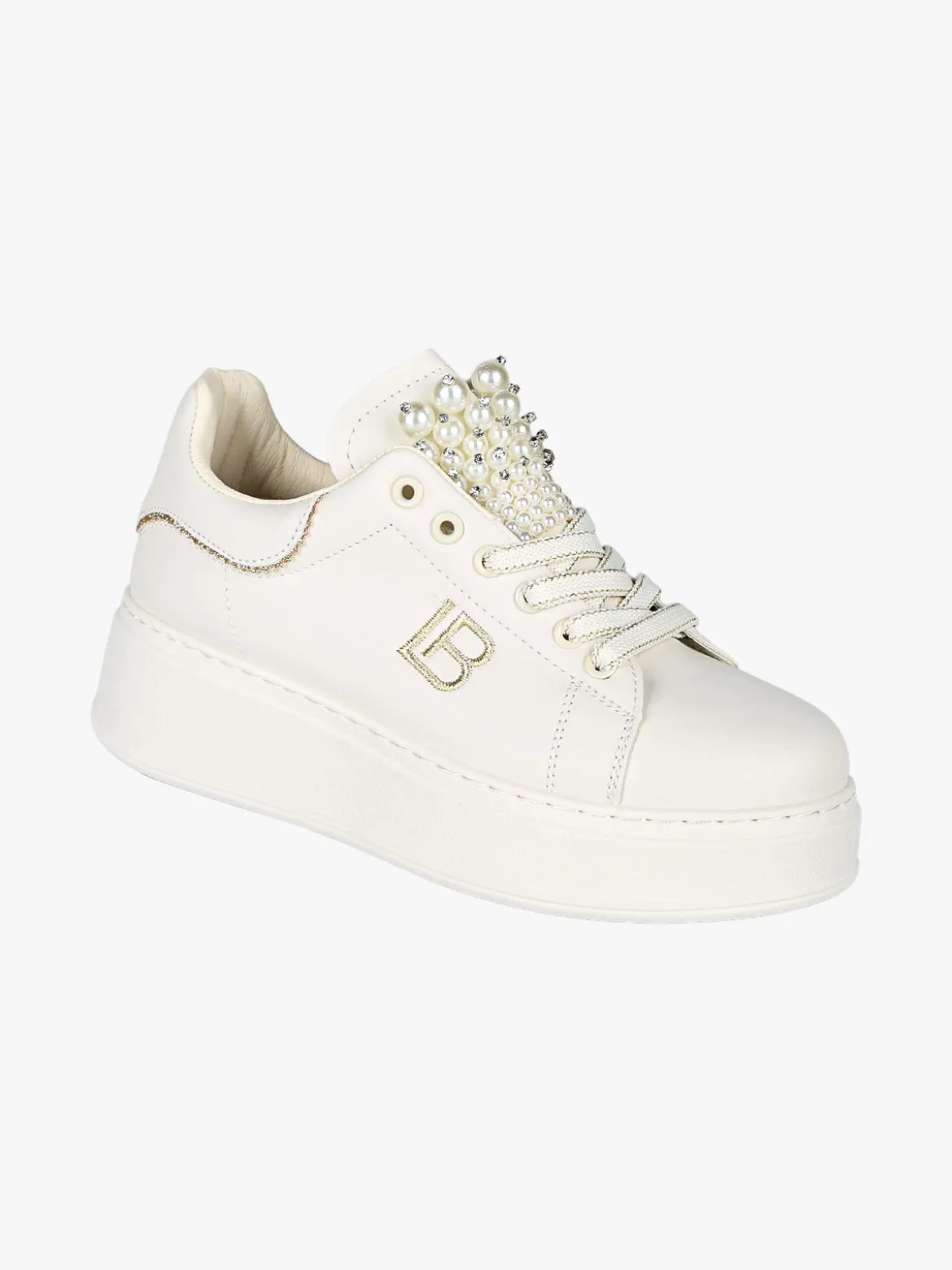 Laura Biagiotti Sneakers gioiello da donna con platform - beige