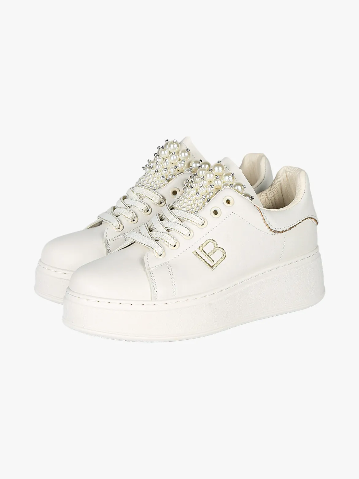 Laura Biagiotti Sneakers gioiello da donna con platform - beige