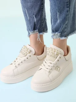 Laura Biagiotti Sneakers gioiello da donna con platform - beige
