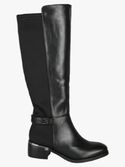Laura Biagiotti Stivali donna alti minimal con tacco largo - nero