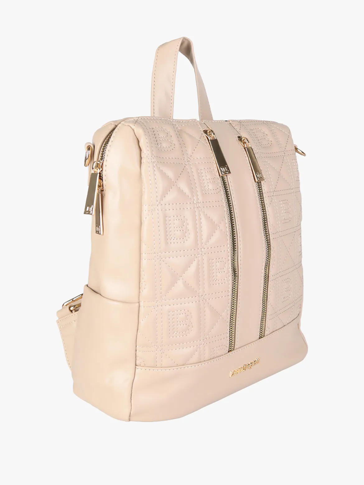 Laura Biagiotti Zaino donna in ecopelle con monogramma - naturale