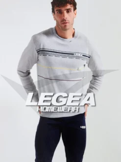 Legea Pigiama lungo da uomo in misto cotone interlock - grigio