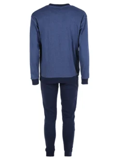 Legea Pigiama lungo da uomo in misto cotone interlock - jeans