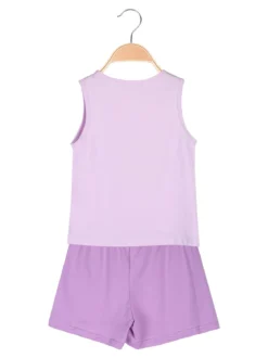 Lollitop Completo corto da bambina con canotta e shorts in cotone - lilla