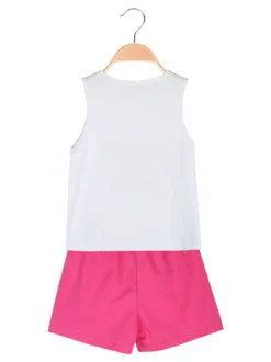 Lollitop Completo corto da bambina con canotta e shorts in cotone - bianco