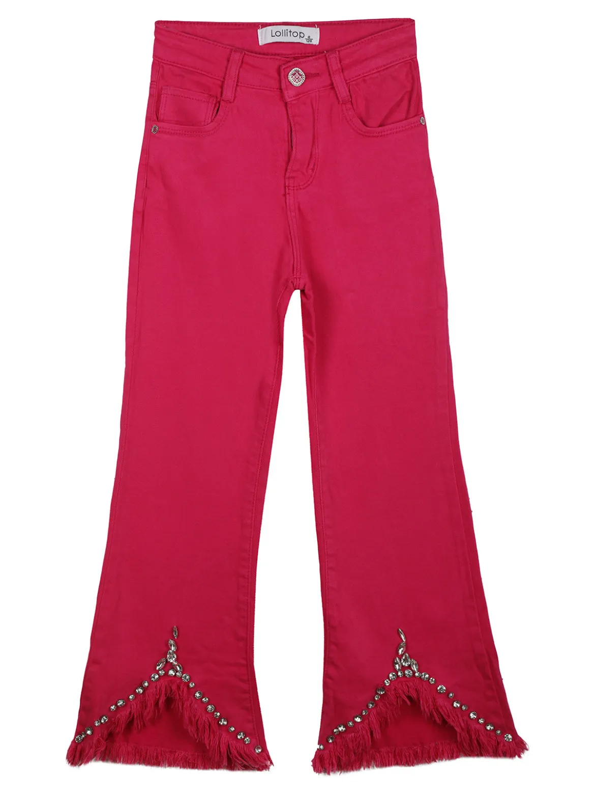 Lollitop Pantaloni da bambina a zampa con pietre