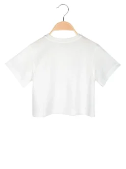 Lollitop T-shirt cropped da ragazza con strass