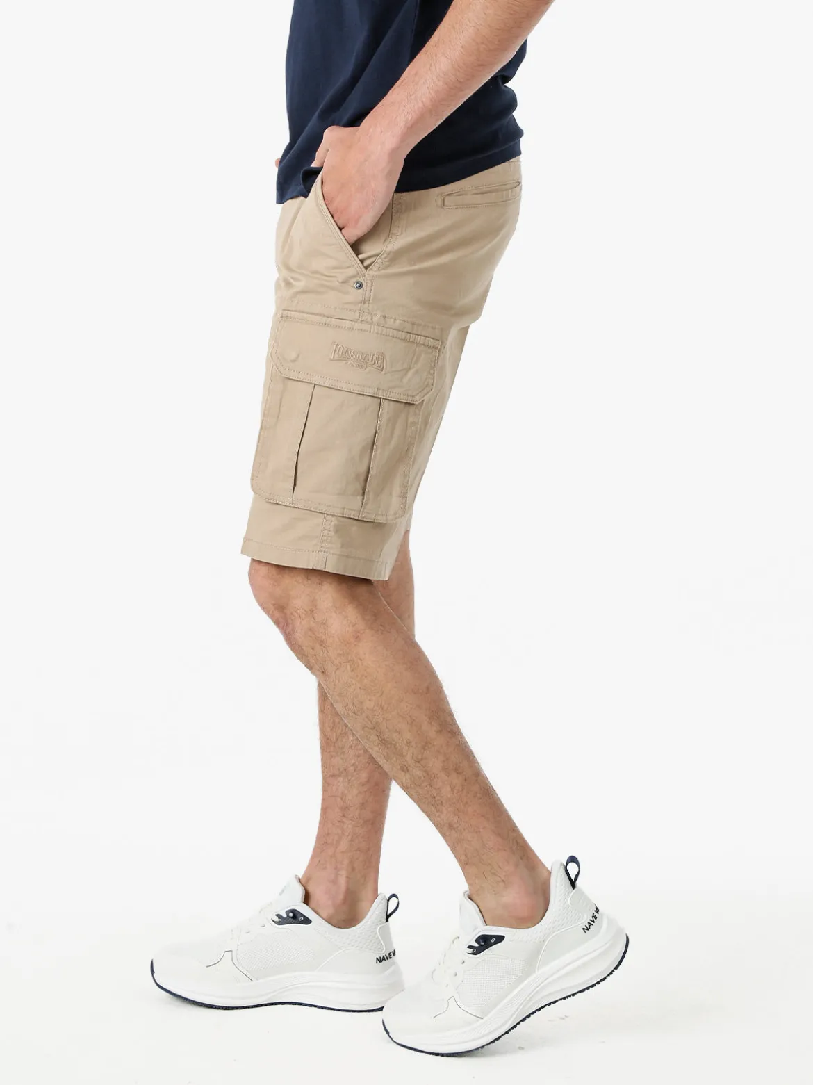 Lonsdale Bermuda cargo da uomo in cotone - khaki