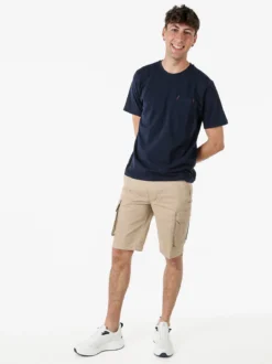 Lonsdale Bermuda cargo da uomo in cotone - khaki