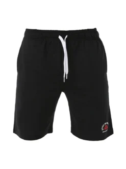 Lonsdale Bermuda sportivi da uomo con logo e coulisse - nero