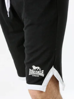 Lonsdale Bermuda sportivi da uomo in cotone con logo - nero