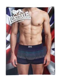 Lonsdale Boxer rigati da uomo in cotone - blu scuro