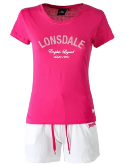 Lonsdale Completo corto da donna in cotone - fucsia
