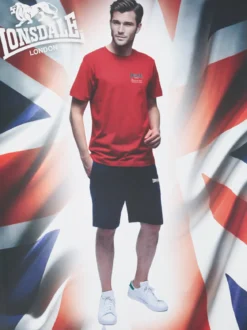 Lonsdale Completo corto da uomo in cotone - rosso