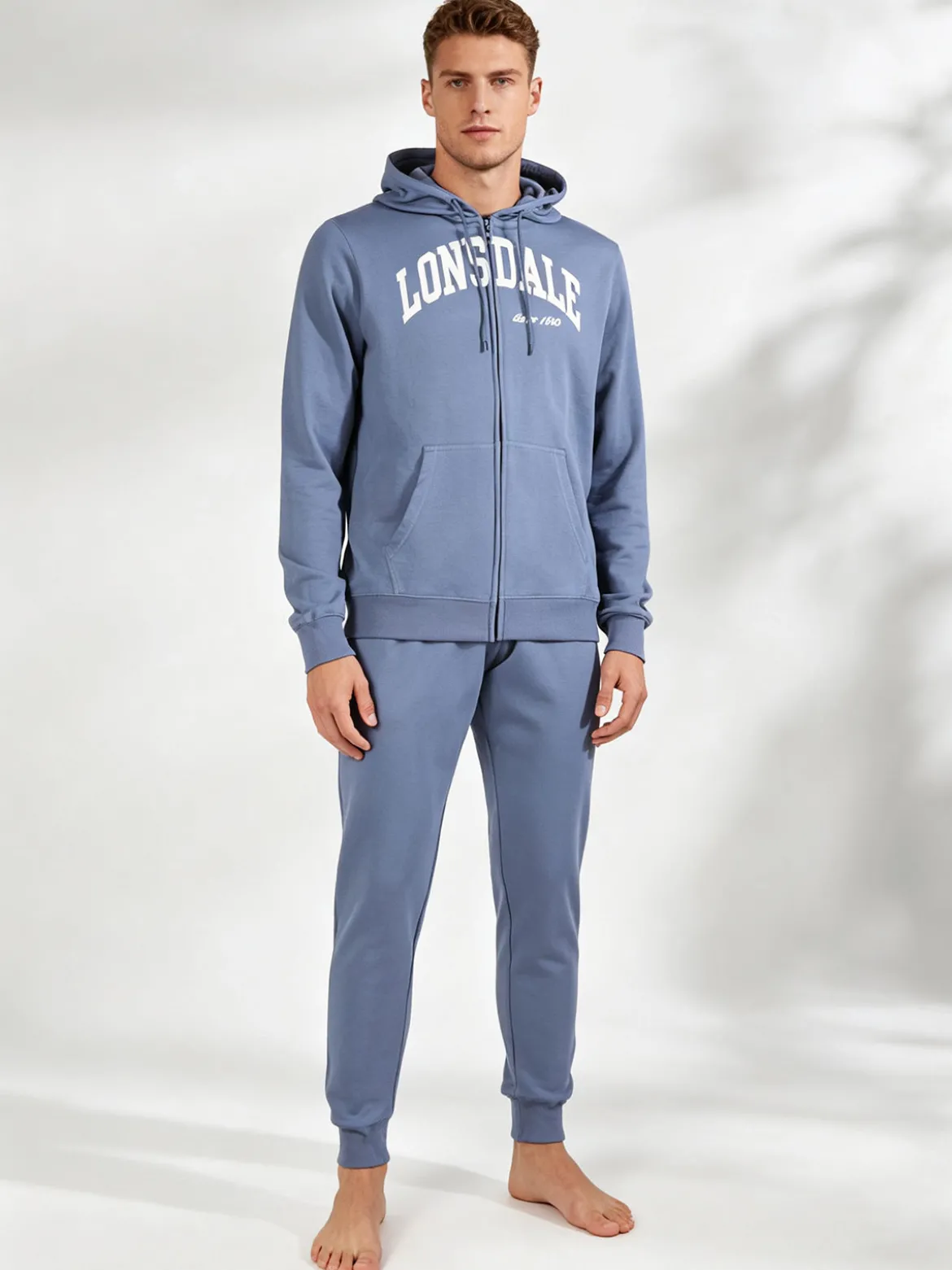 Lonsdale Completo tuta da uomo sportiva con cappuccio e zip