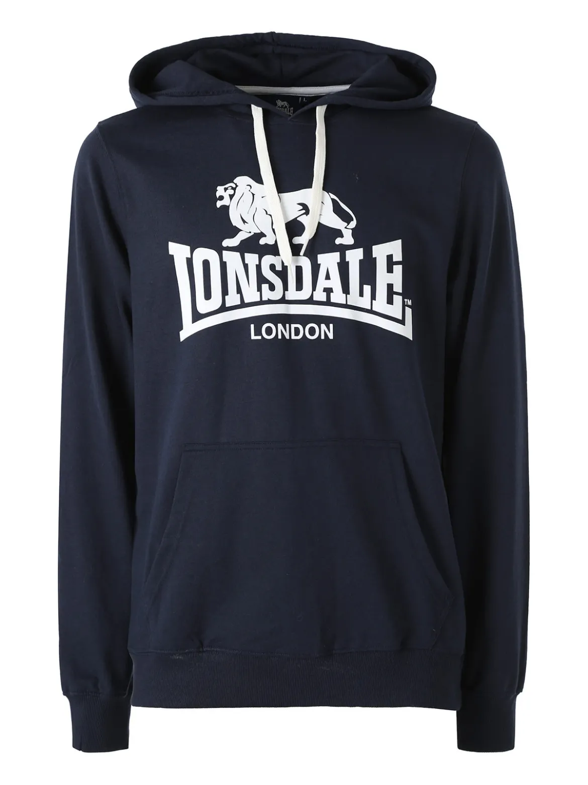 Lonsdale Felpa da uomo con cappuccio e logo - blu scuro