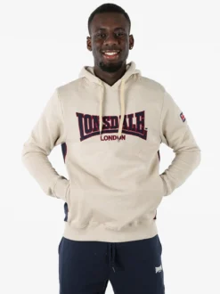Lonsdale Felpa sportiva da uomo con cappuccio e logo - beige
