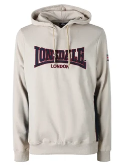Lonsdale Felpa sportiva da uomo con cappuccio e logo - beige