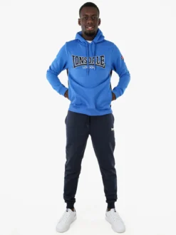 Lonsdale Felpa sportiva da uomo con cappuccio e logo - blu