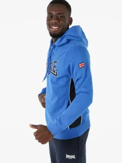 Lonsdale Felpa sportiva da uomo con cappuccio e logo - blu