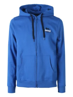 Lonsdale Felpa sportiva da uomo con cappuccio e zip - blu