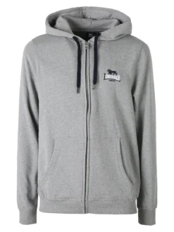 Lonsdale Felpa sportiva da uomo con cappuccio e zip - grigio